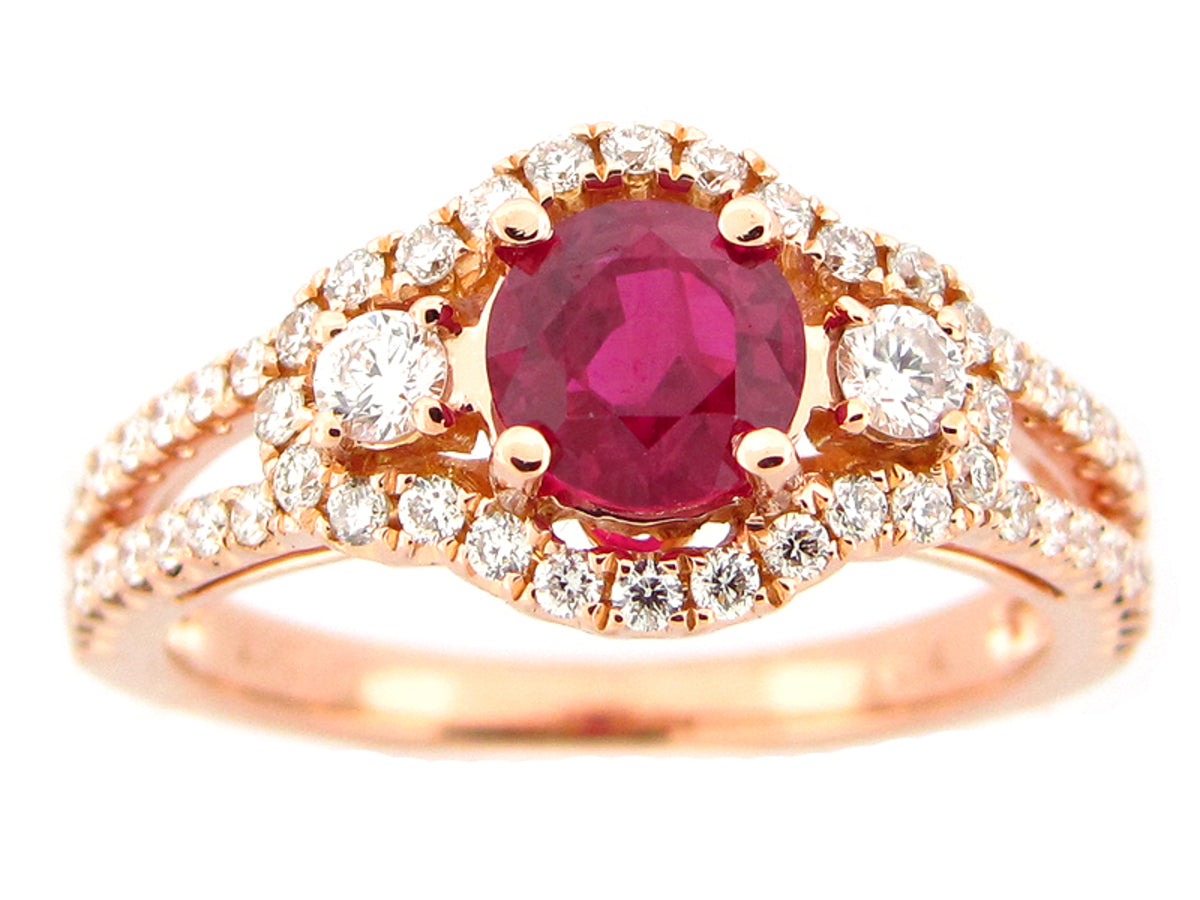 RUBY & DIAMOND RING, 18KR (H)