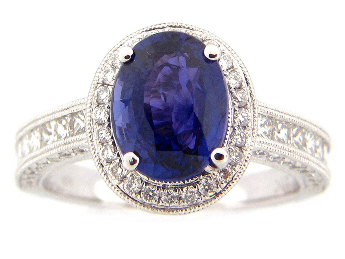 Color/Change Sapphire Diamond Ring, Center=3.11