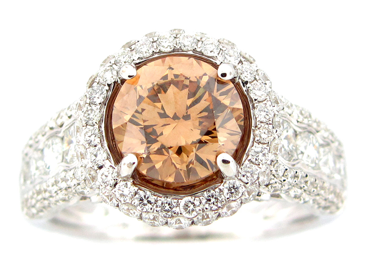 BROWN & WHITE DIAMOND RING