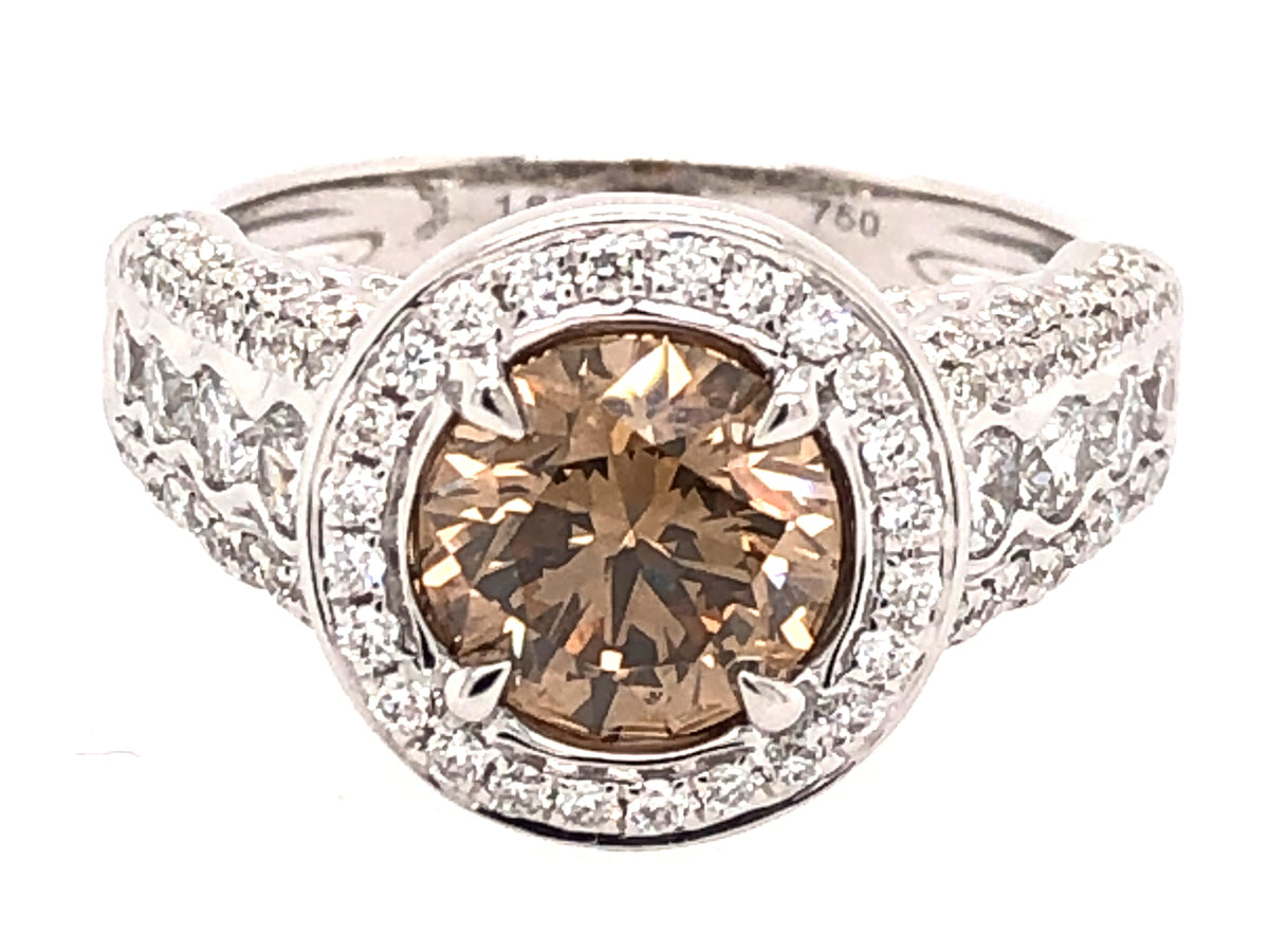 BROWN & WHITE DIAMOND RING