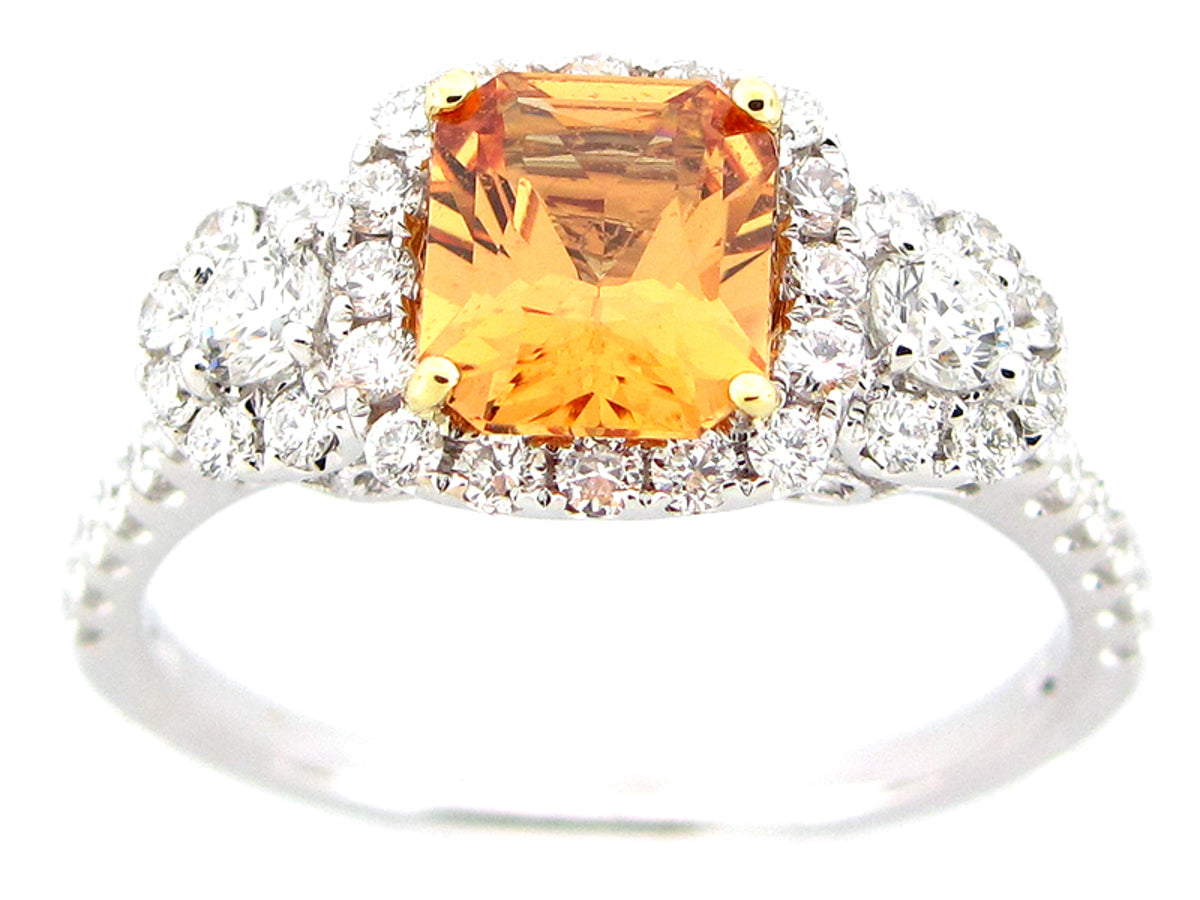 YELLOW SAPPHIRE & DIAMOND RING, 18KT (H/U)