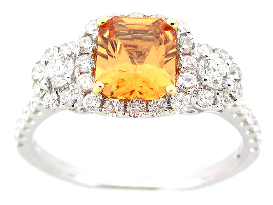 YELLOW SAPPHIRE & DIAMOND RING, 18KT (H/U)