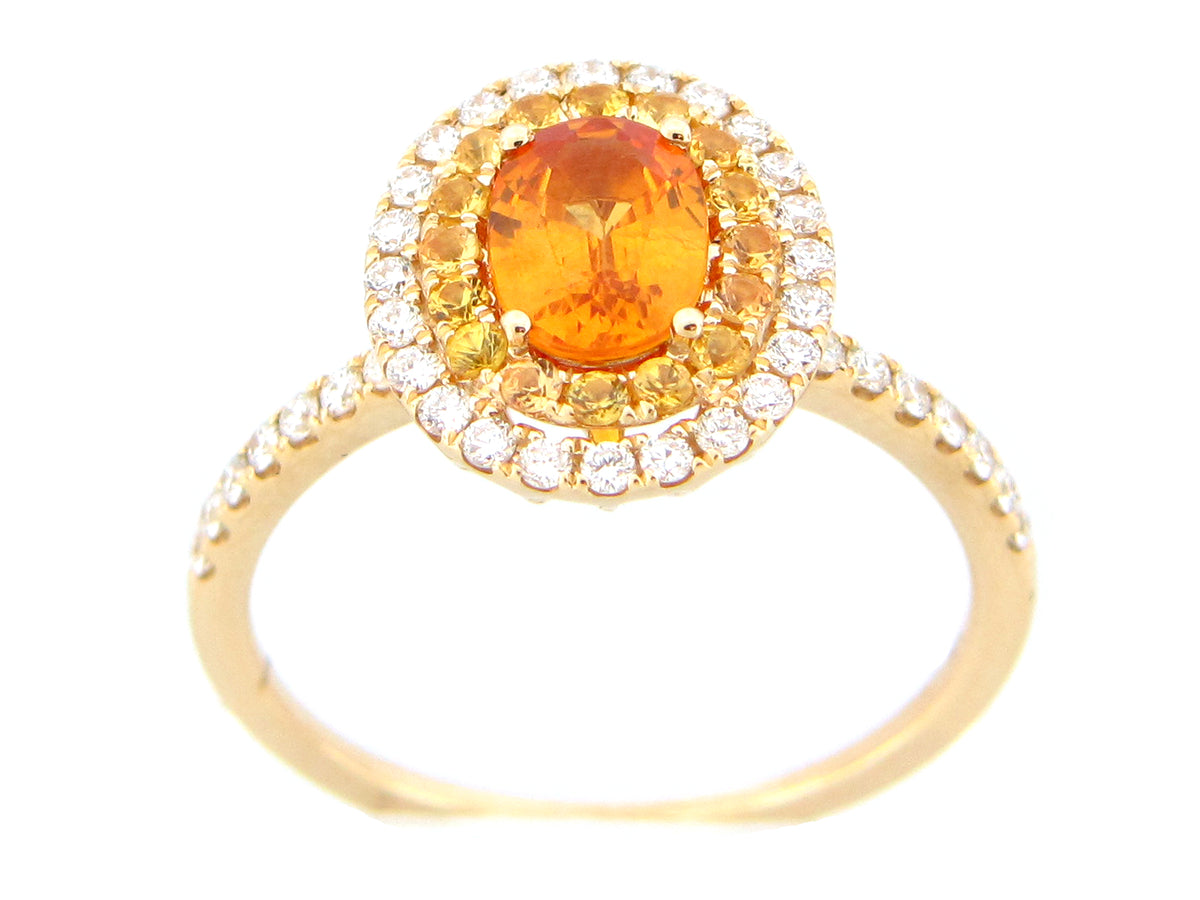 YELLOW SAPPHIRE & DIAMOND RING , 14KY (H)