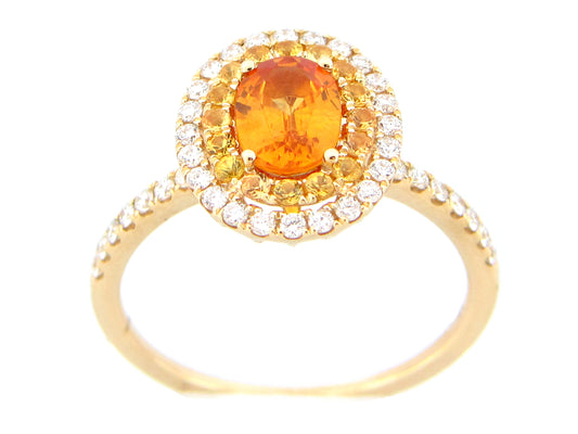 YELLOW SAPPHIRE & DIAMOND RING , 14KY (H)