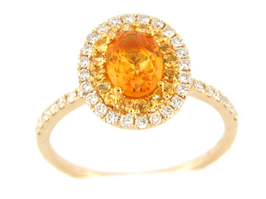 YELLOW SAPPHIRE & DIAMOND RING , 14KY (H)
