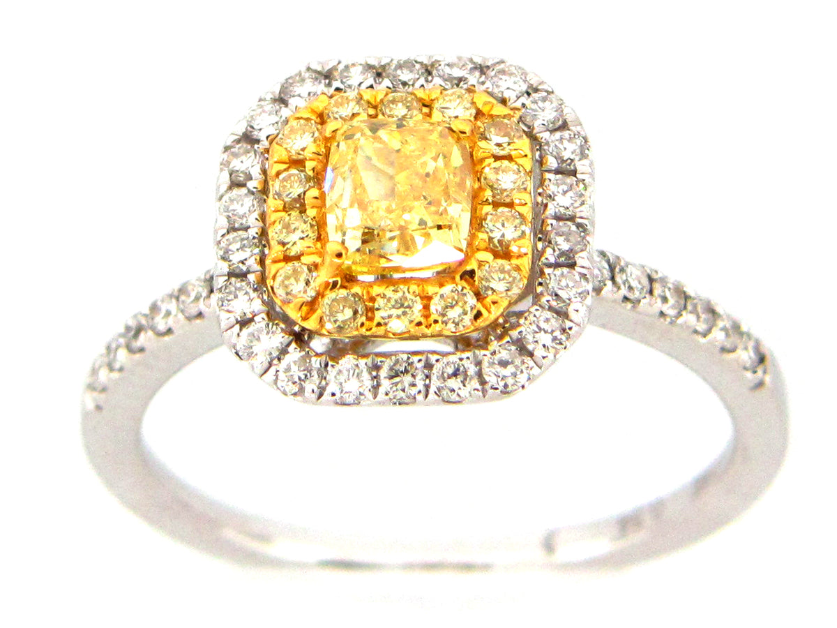 Natural Yellow Diamond Ring, 18kt (N)