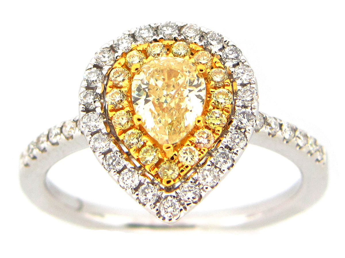 NATURAL YELLOW DIAMOND RING,18KT (N)