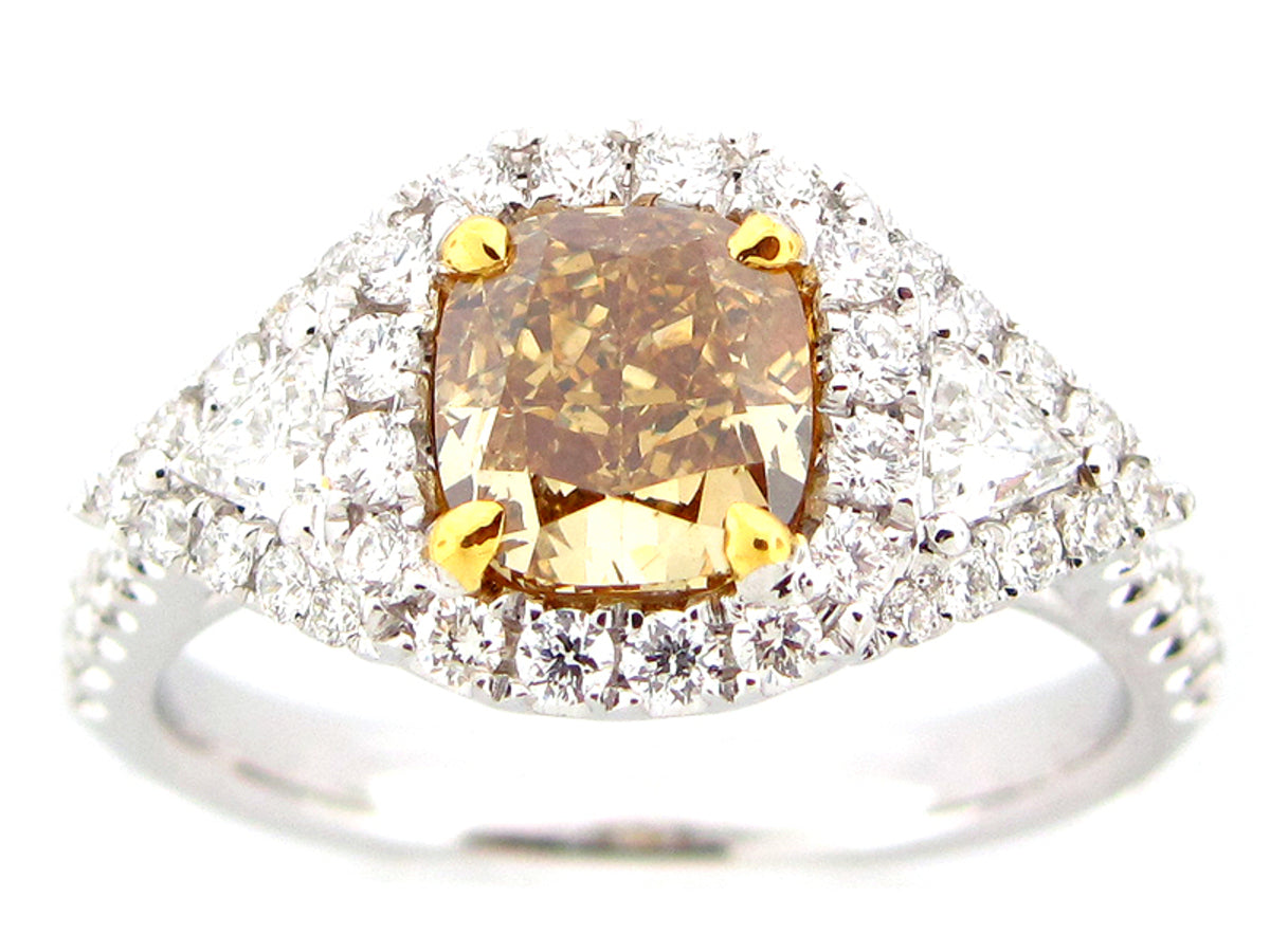 NATURAL YELLOW DIAMOND RING, 18KT (N)