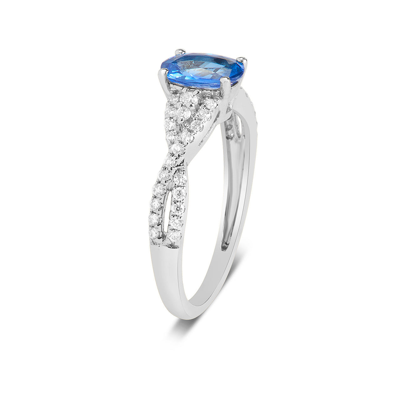 Sapphire & Diamond Twist Ring