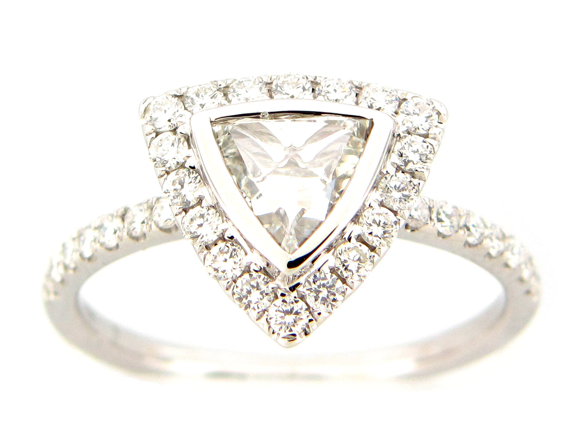 ROSE CUT DIAMOND RING, 18KW (N)