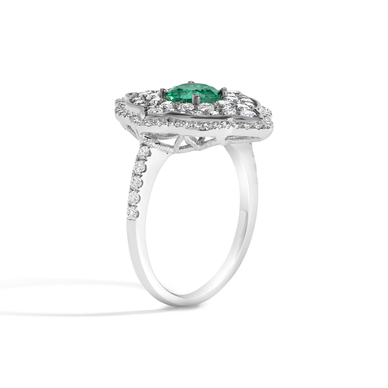 Emerald & Diamond Pave Cocktail Ring