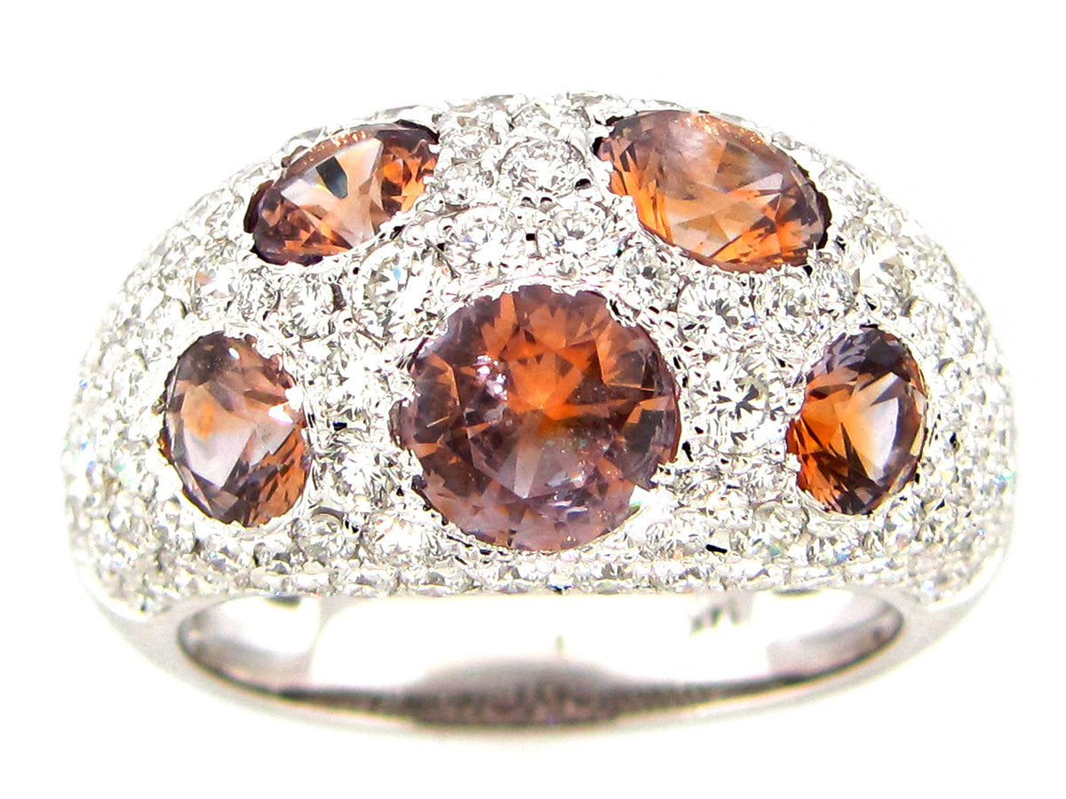 ORANGE SAPPHIRE & DIAMOND RING, 14KW (H/U)