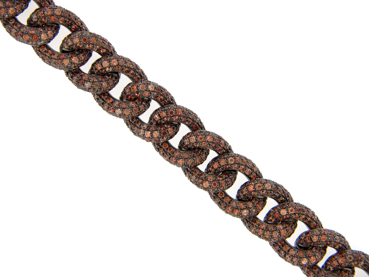 JACINTH LINK BRACELET, BLACK FINISH, SILVER (H)