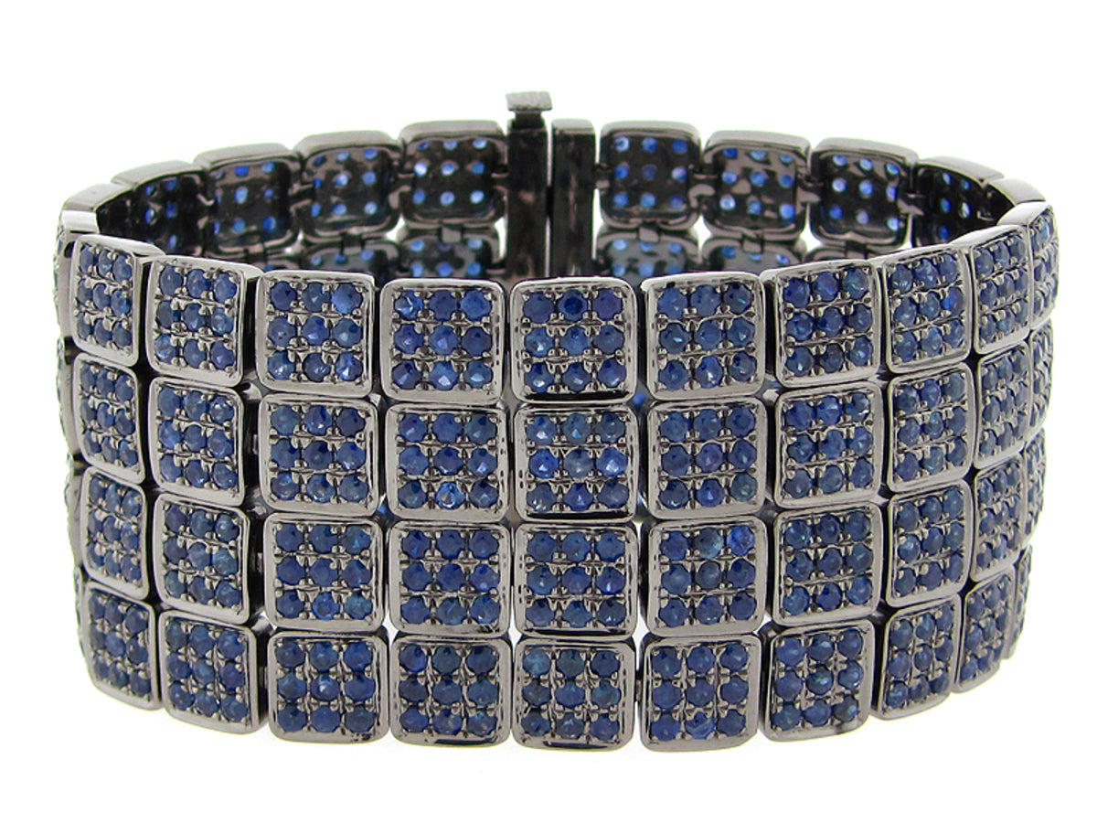 SAPPHIRE BRACELET, BLACK FINISH, SILVER (H)