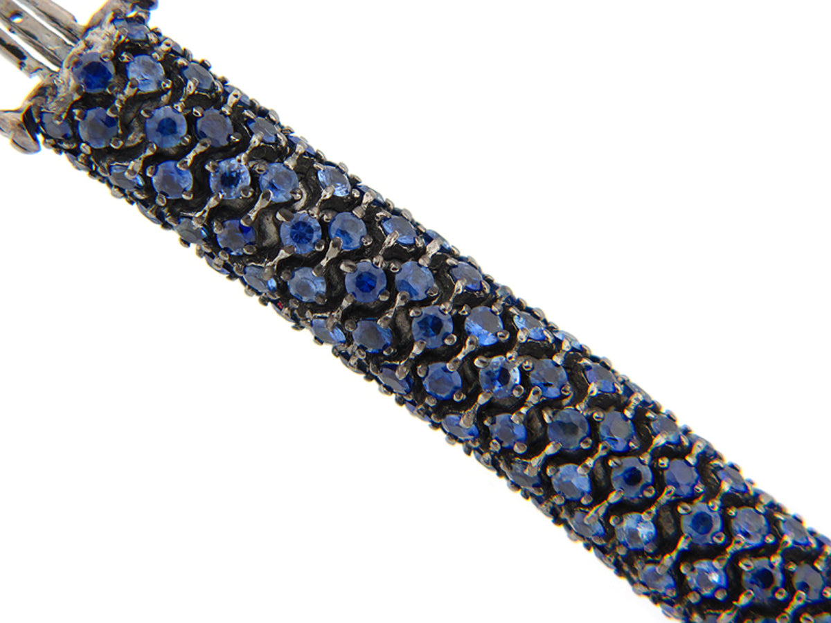SAPPHIRE BRACELET, BLACK FINISH, SILVER (E)