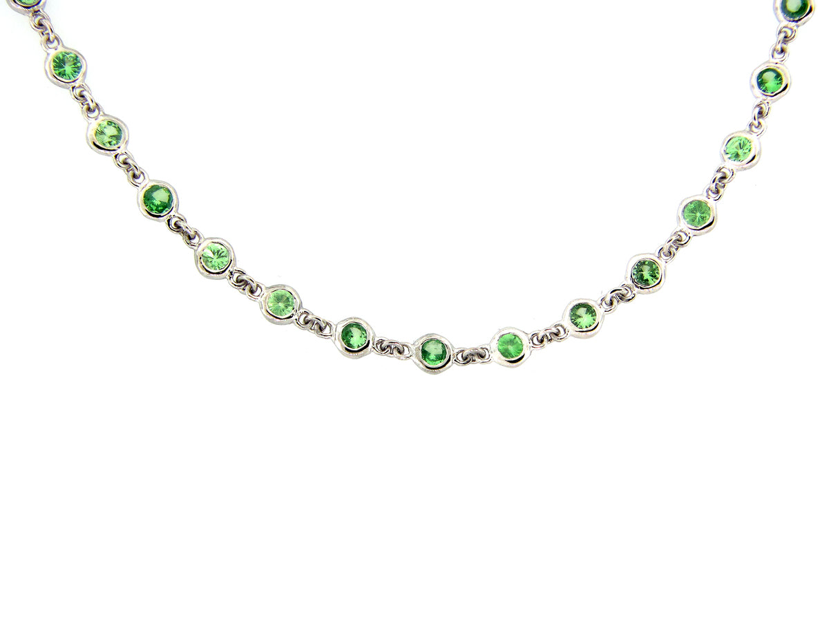 TSAVORITE CHAIN, 18", SILVER (N)
