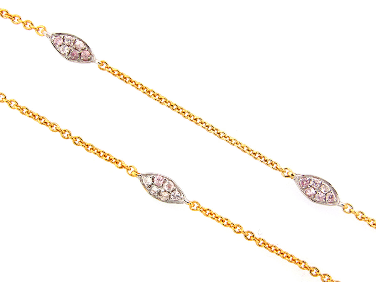 WHITE SAPPHIRE CHAIN, 18", SILVER, WHITE/YELLOW FINISH, (H)