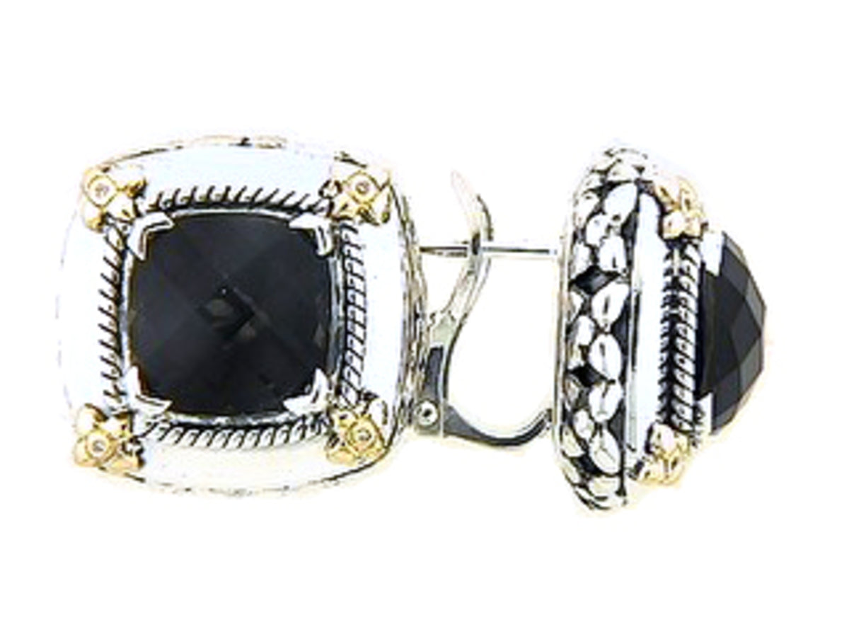 SMOKEY QUARTZ & DIAMOND EARRING