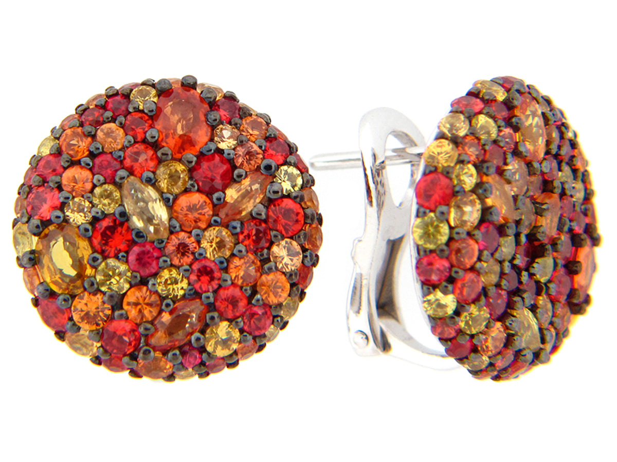 ORANGE SAPPHIRE EARRING, SILVER (E/U)