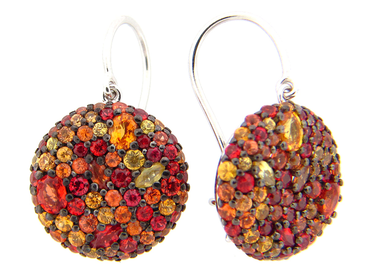 ORANGE SAPPHIRE EARRING, SILVER (E/U)