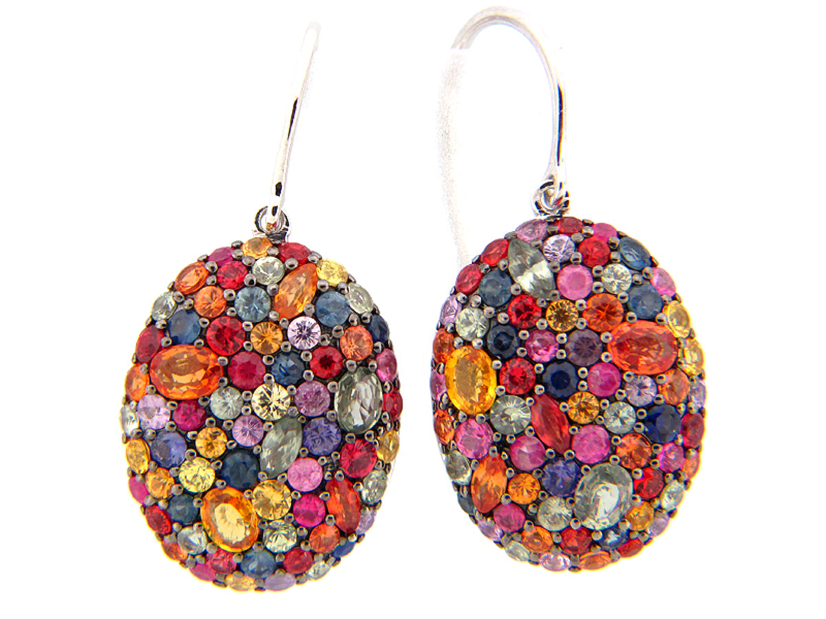 RAINBOW SAPPHIRE EARRING, SILVER (E/U)