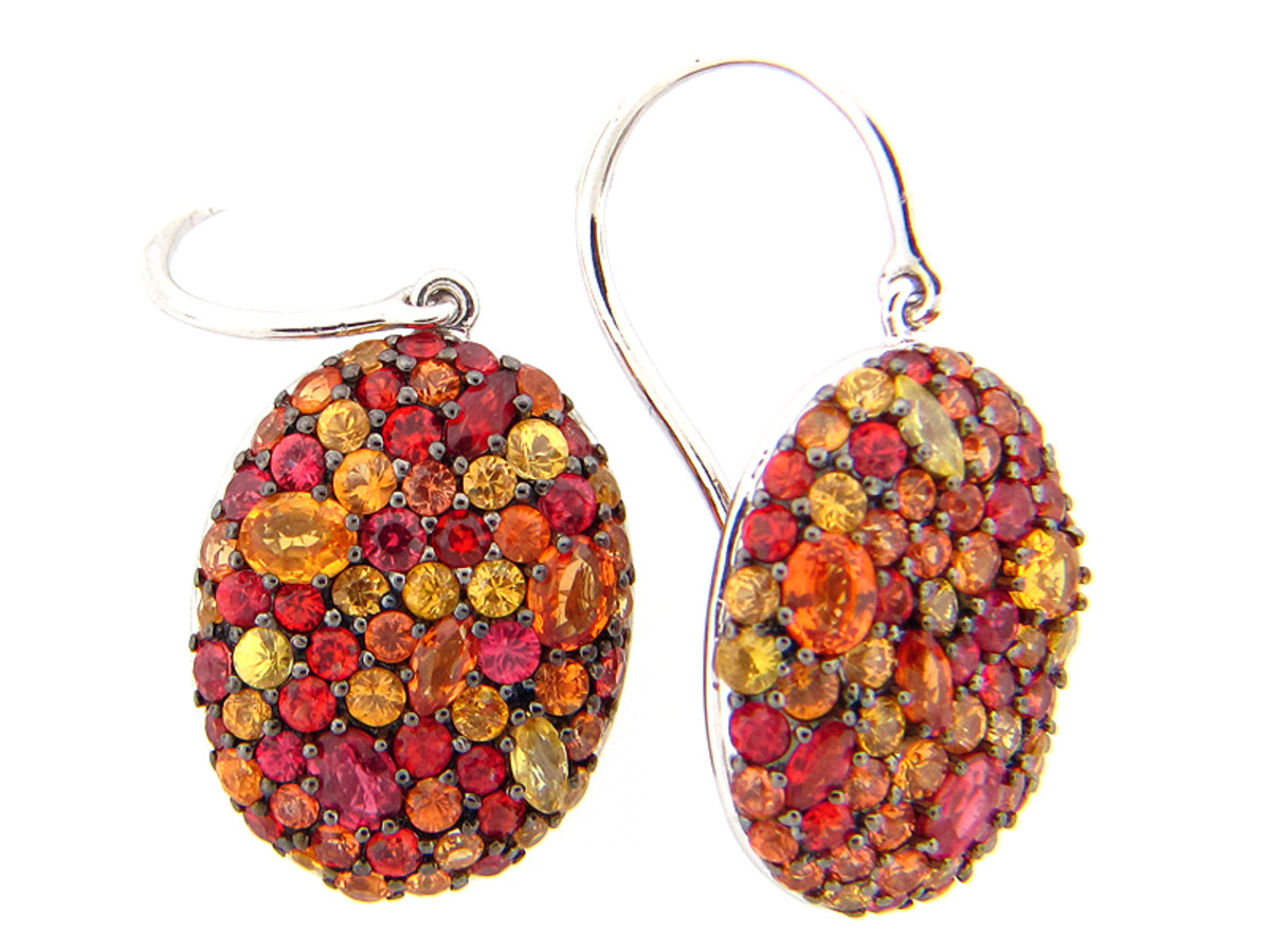 ORANGE SAPPHIRE EARRING, SILVER (E/U)