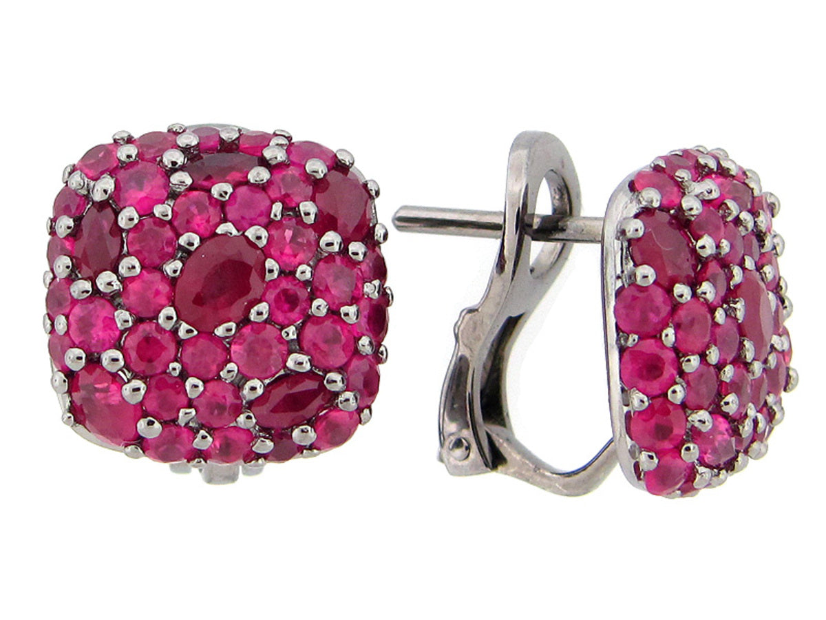 RUBY EARRING, BLACK FINISH, SILVER (H)