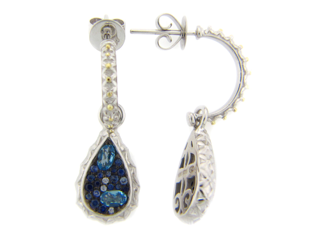 SAPPHIRE/BLUE TOPAZ EARRING