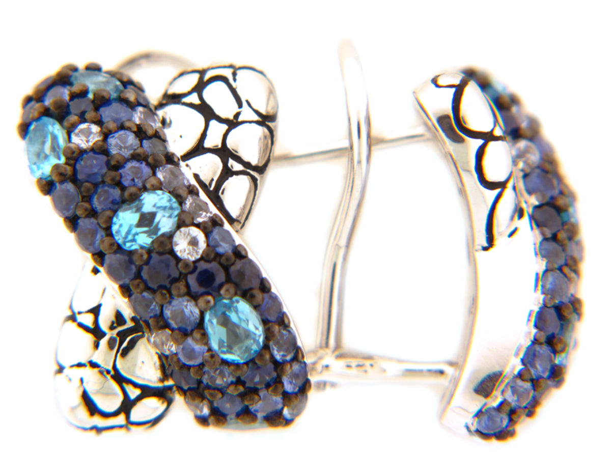 SAPPHIRE/BLUE TOPAZ EARRING