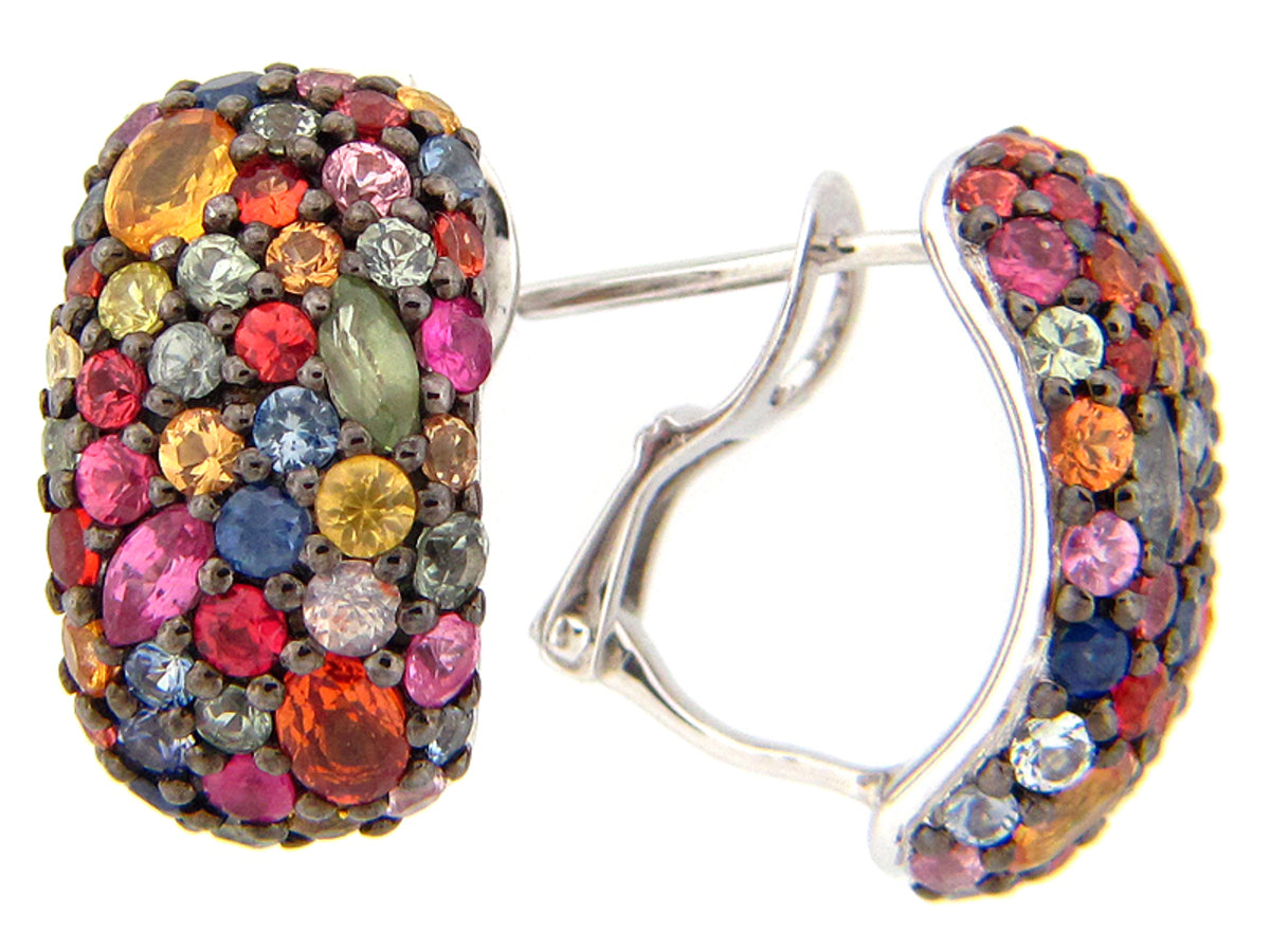 RAINBOW SAPPHIRE EARRING, SILVER (E/U)