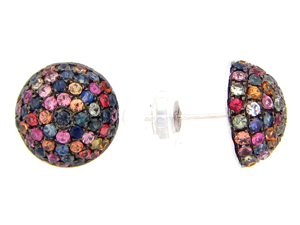 RAINBOW SAPPHIRE EARRING, SILVER (E/U)