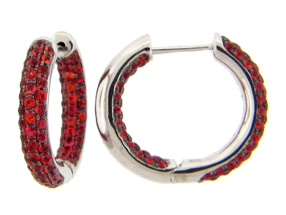 ORANGE SAPPHIRE EARRING, SILVER (E/U)