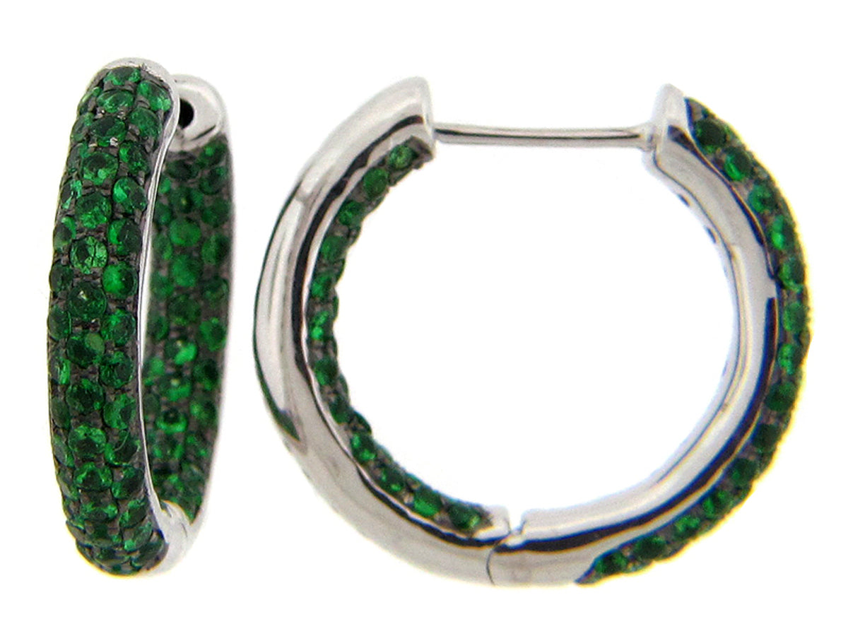 TSAVORITE EARRING, SILVER (N)