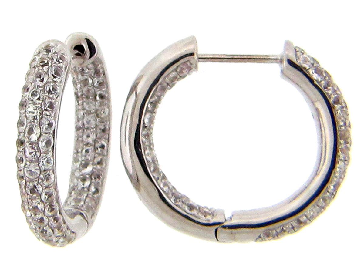 WHITE SAPPHIRE EARRING, SILVER (E)