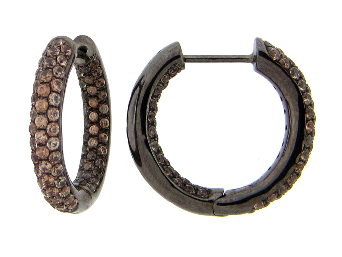JACINTH EARRING, BLACK FINISH, SILVER (N)
