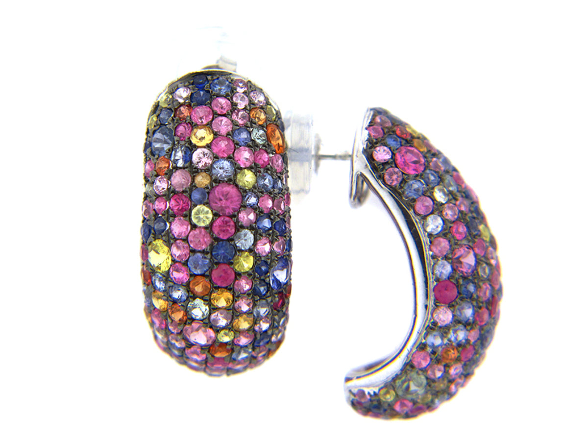RAINBOW SAPPHIRE EARRING, SILVER (E/U)