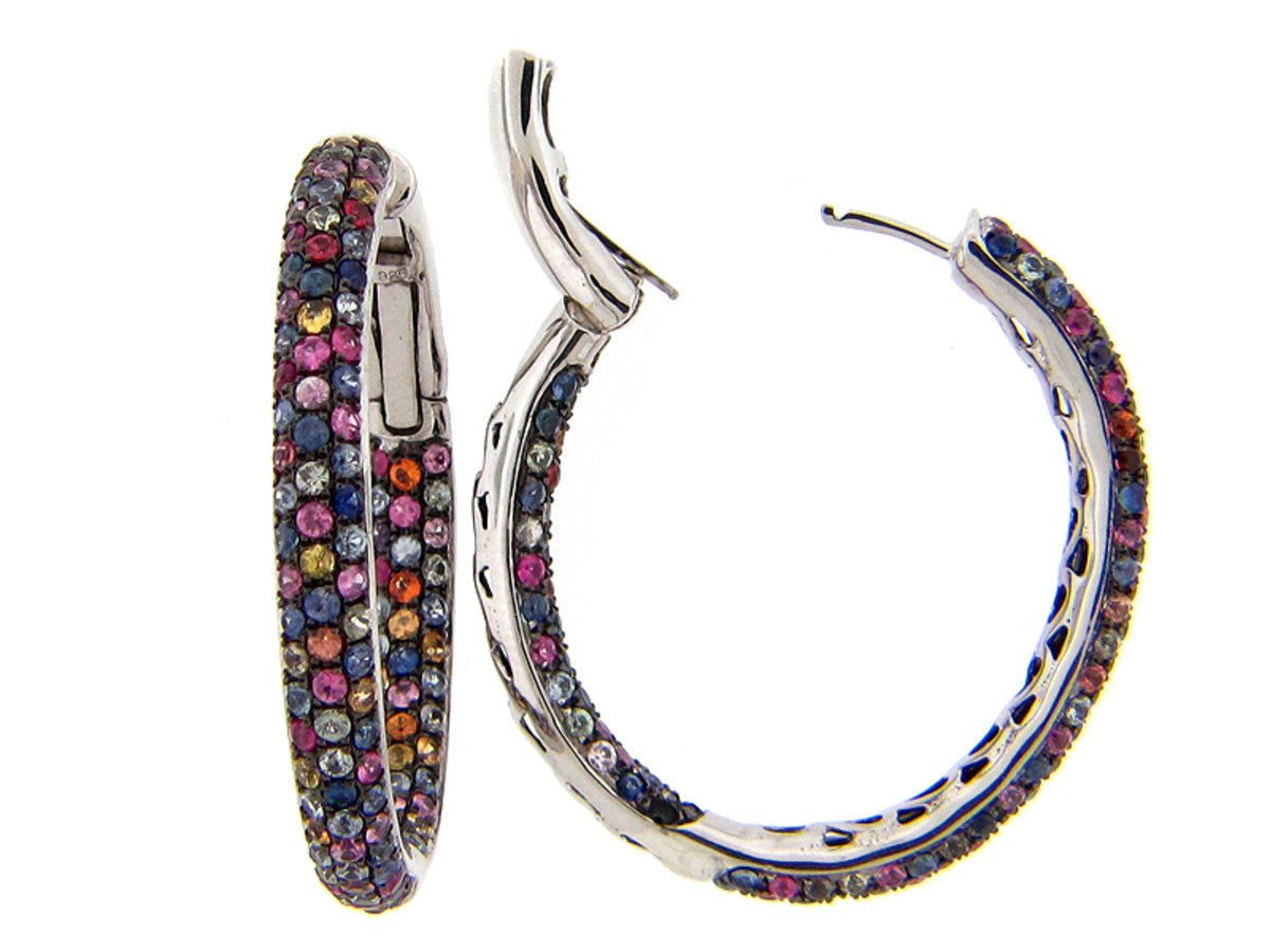 RAINBOW SAPPHIRE EARRING, SILVER (H/U)
