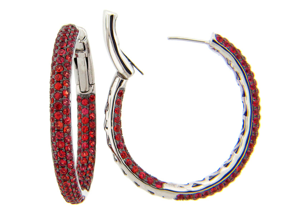 ORANGE SAPPHIRE EARRING, SILVER (E/U)