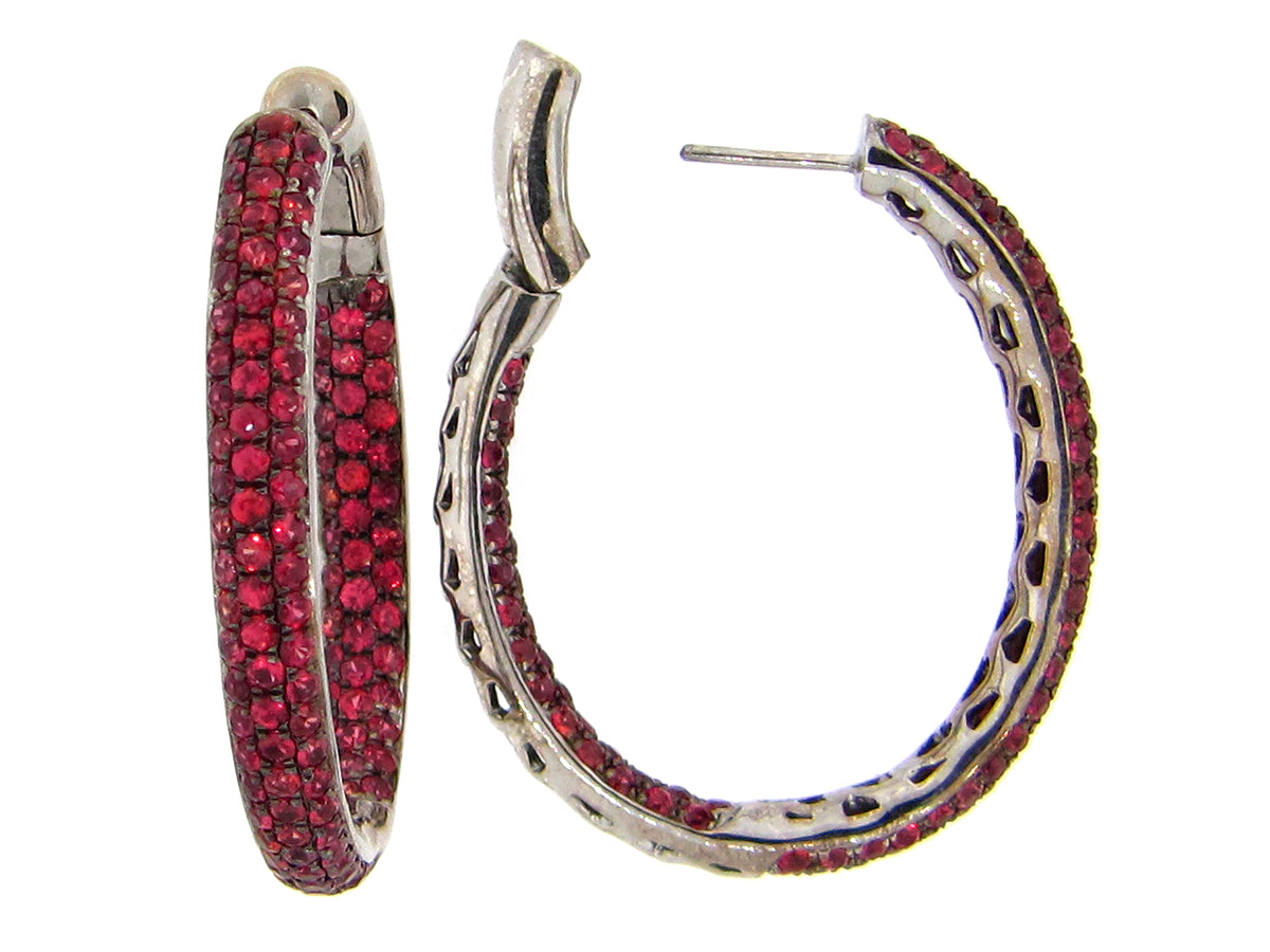 ORANGE SAPPHIRE EARRING, SILVER (H/U)