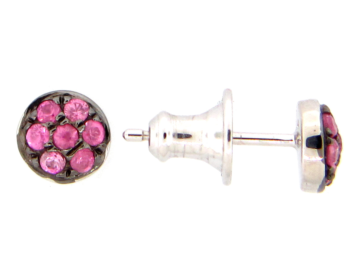 PINK SAPPHIRE EARRING, SILVER (H)