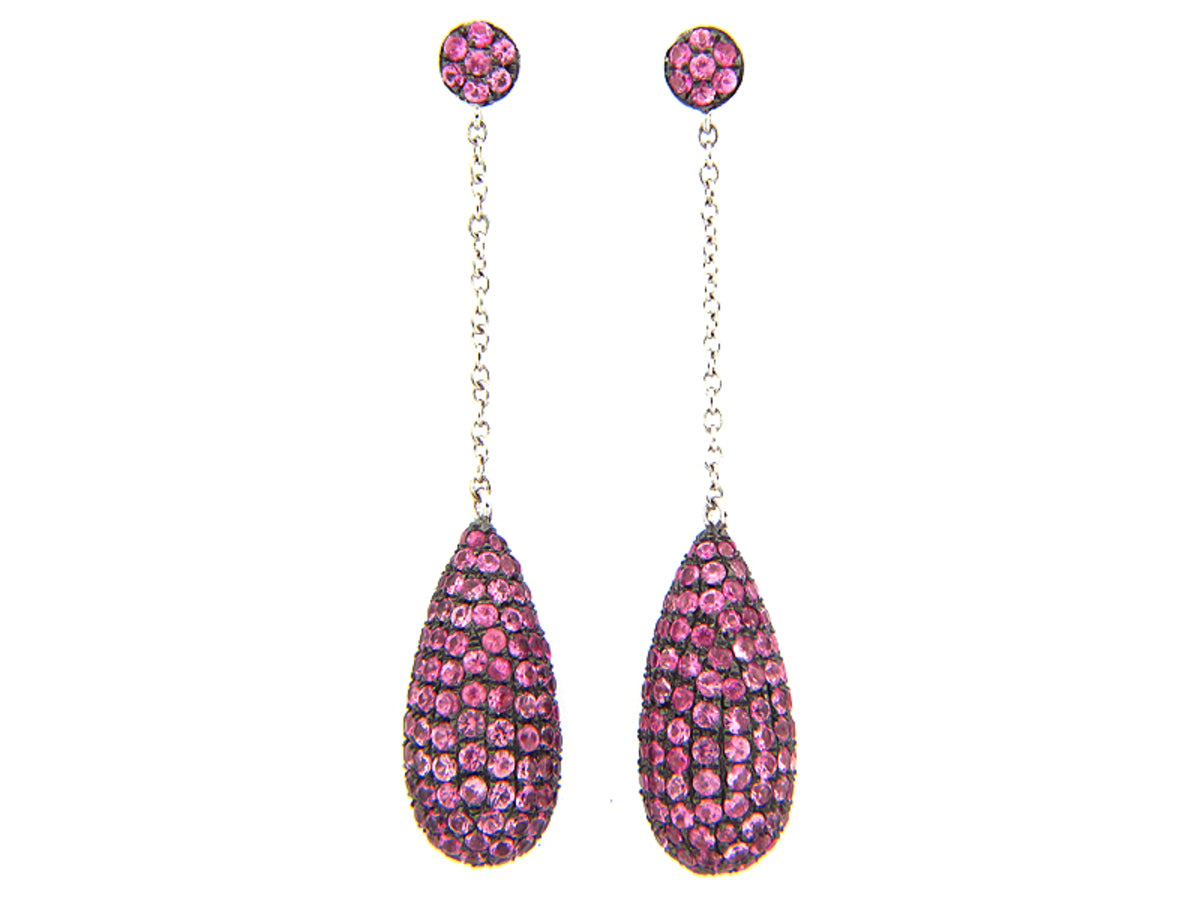 PINK SAPPHIRE EARRING, SILVER (E)