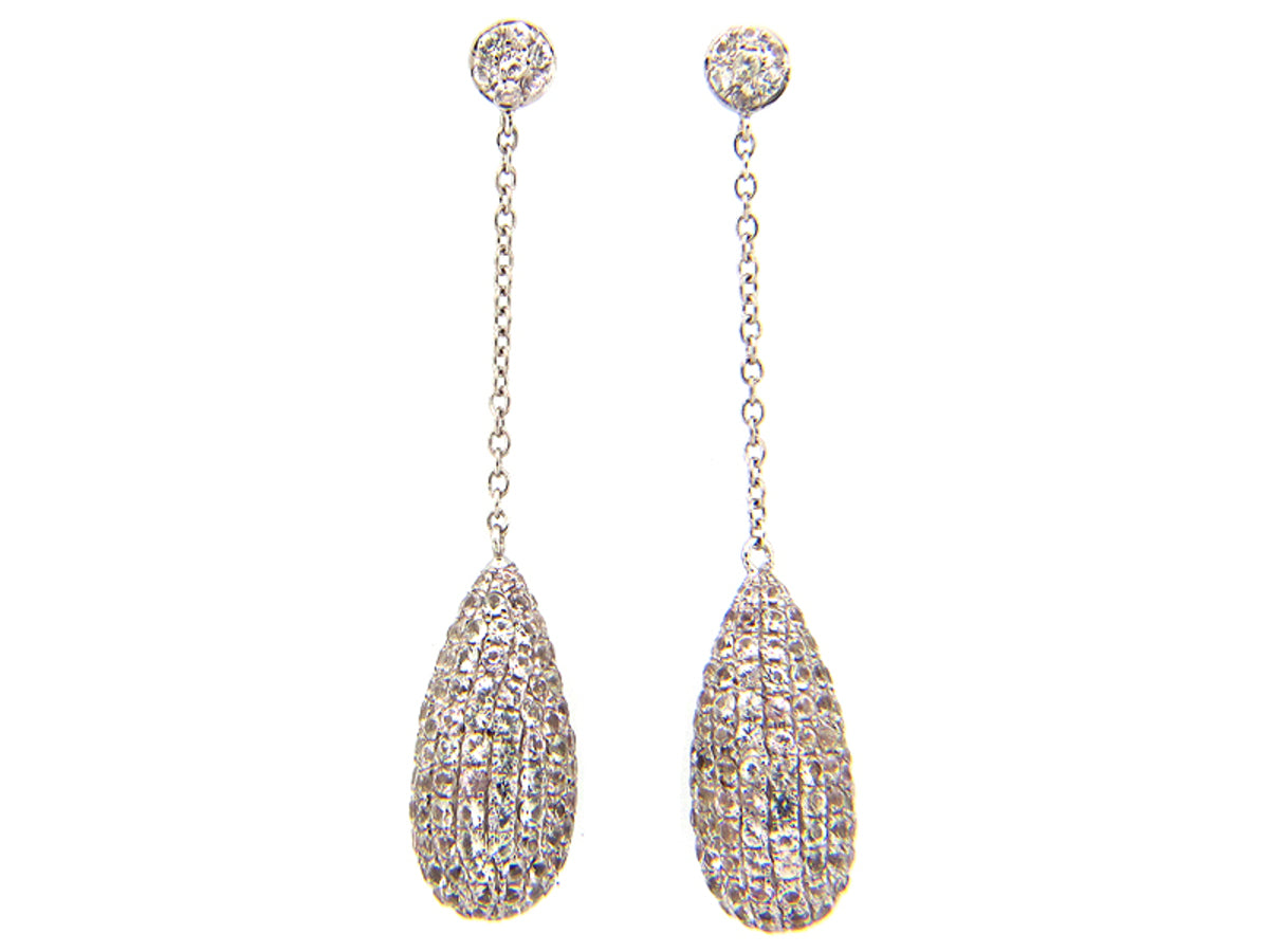 WHITE SAPPHIRE EARRING, SILVER (E)