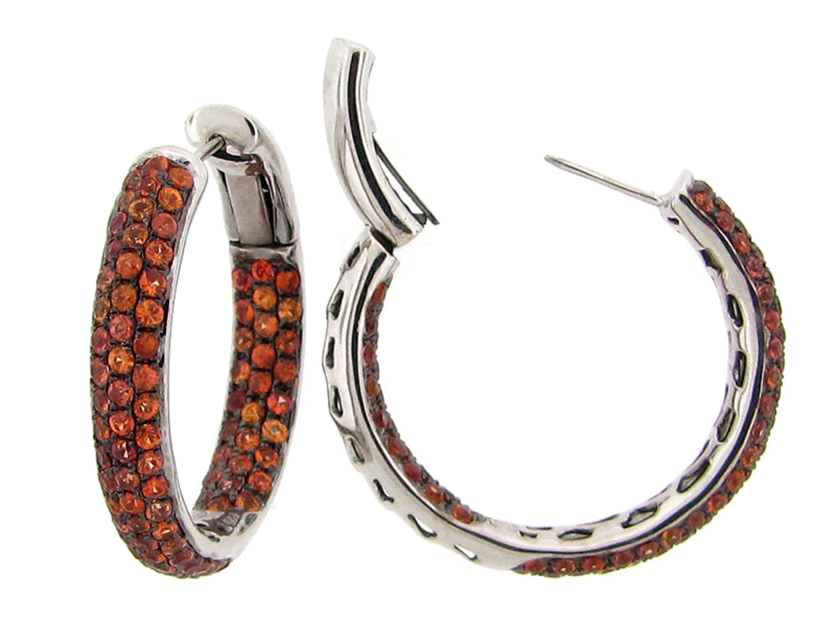 ORANGE SAPPHIRE EARRING, SILVER (H/U)