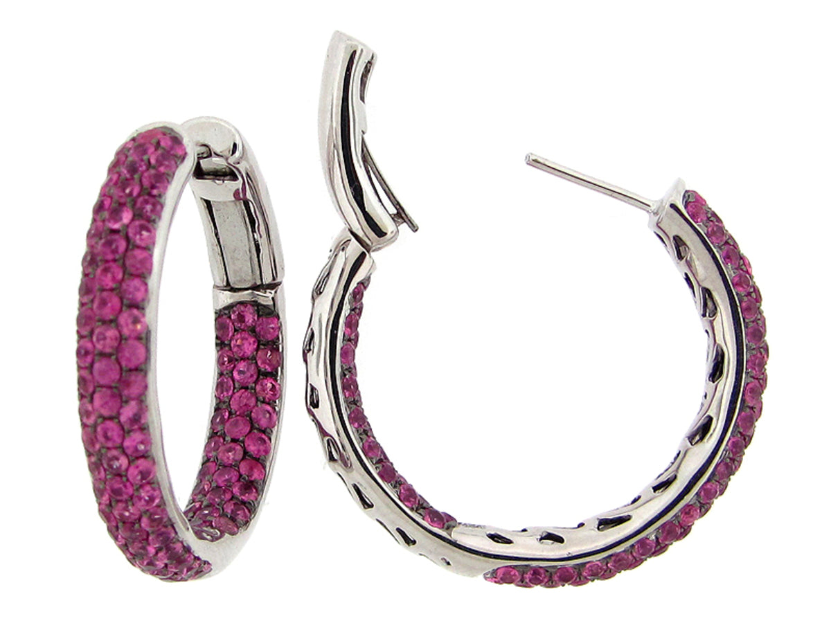 PINK SAPPHIRE EARRING, SILVER (E)