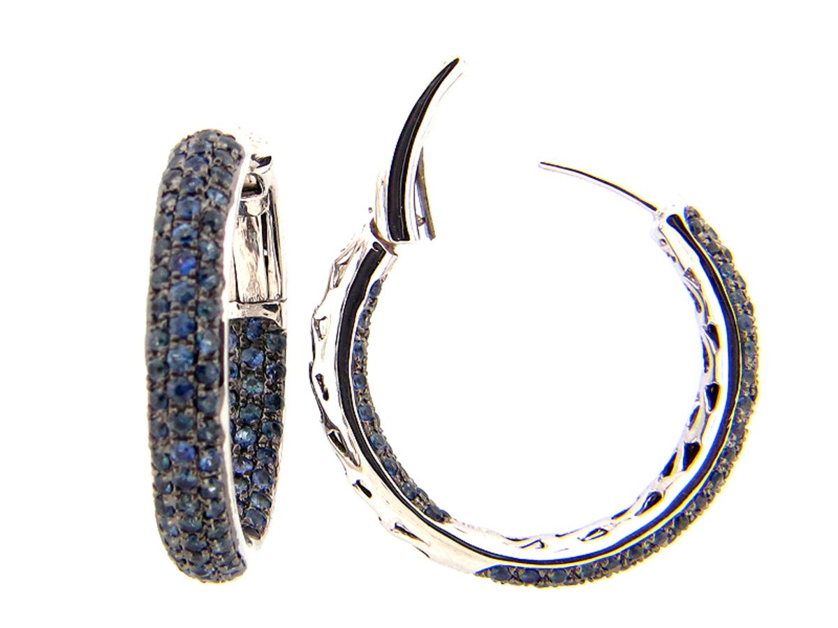 SAPPHIRE EARRING, SILVER (E)