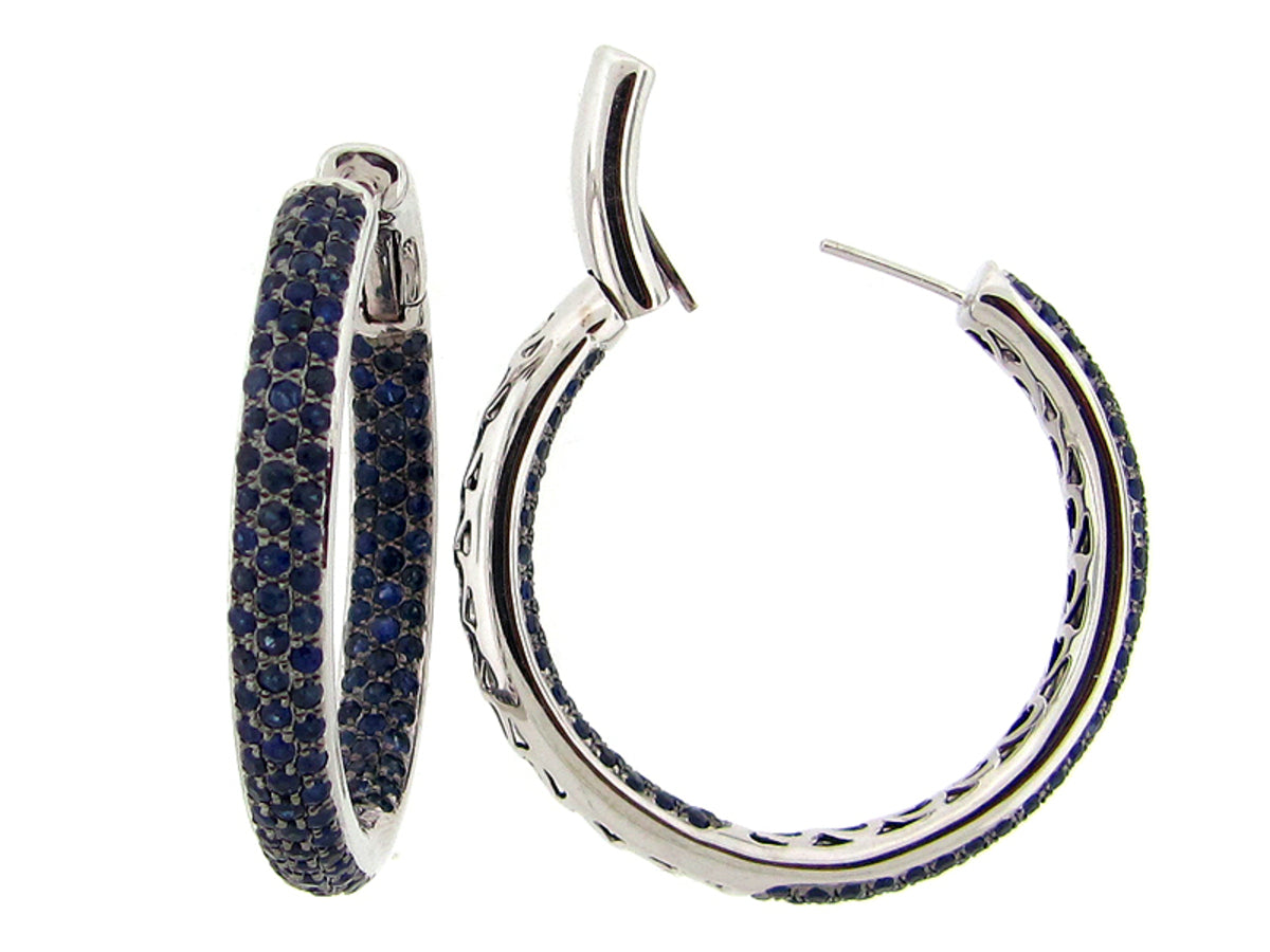 SAPPHIRE EARRING, SILVER (E)