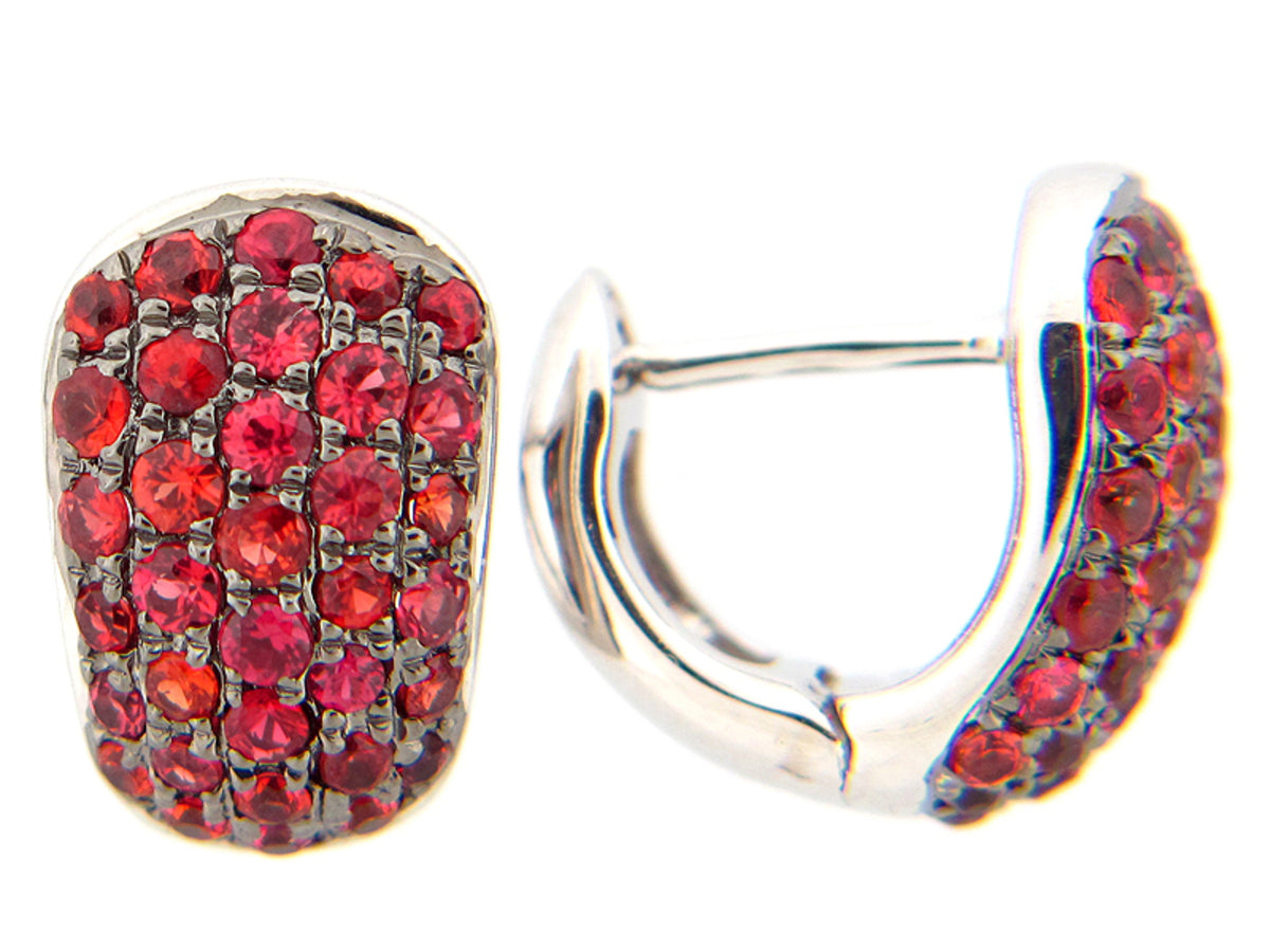 ORANGE SAPPHIRE EARRING, SILVER (H/U)