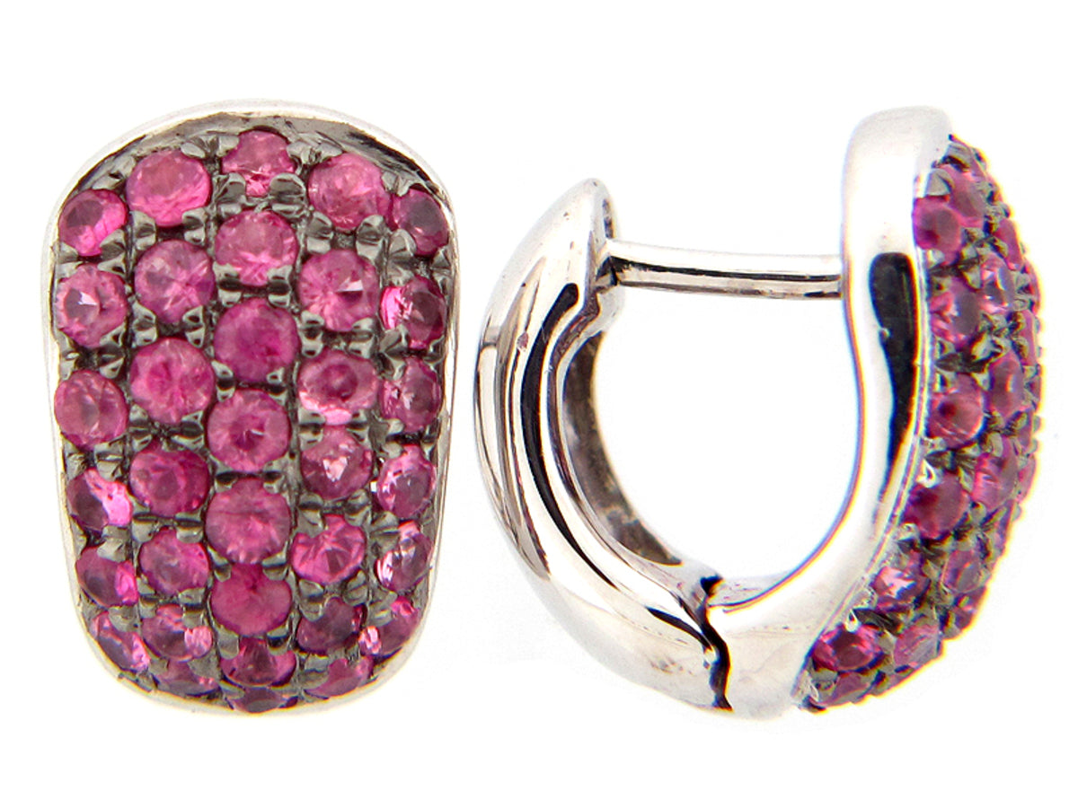 PINK SAPPHIRE EARRING, SILVER (E)
