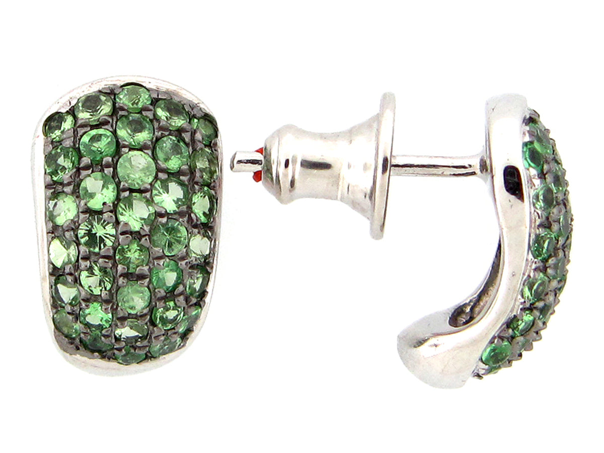 TSAVORITE EARRING, SILVER (N)