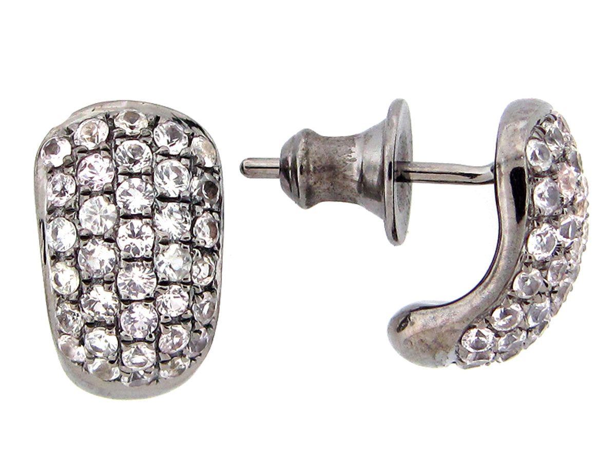 WHITE SAPPHIRE EARRING, BLACK FINISH